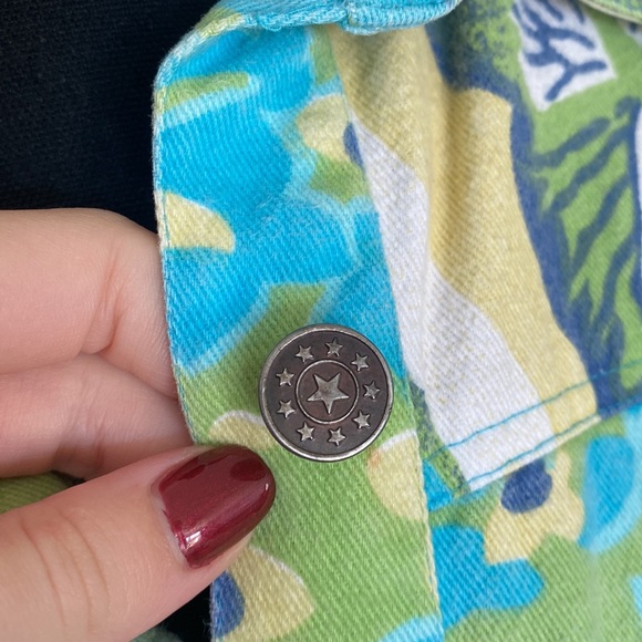 Tropico Large 100% Cotton Adorable Butterfly And Floral Patterned Denim Jacket - Picture 5 of 10